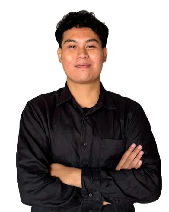Portrait of Rafif Dzaky Daniswara, arms crossed, in a dark shirt
